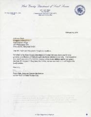 Letter from Kent County Department of Social Services to Cleopatra's Daughters