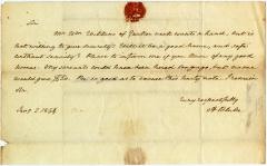 Letter from Alphonsa Blake to their lawyer Joseph Wickes