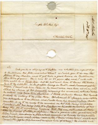 Letter from Alphonsa Blake to their lawyer Joseph Wickes