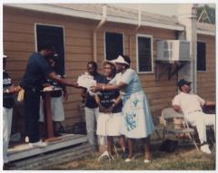 Woman receiving gift
