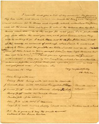 Letter from Alphonsa Blake to their lawyer Joseph Wickes