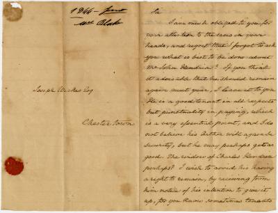 Letter from Alphonsa Blake to their lawyer Joseph Wickes