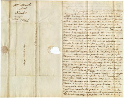 Letter from Alphonsa Blake to their lawyer Joseph Wickes
