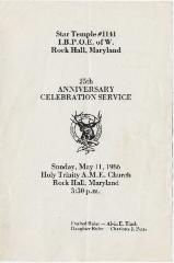 Star Temple 25th Anniversary Celebration program