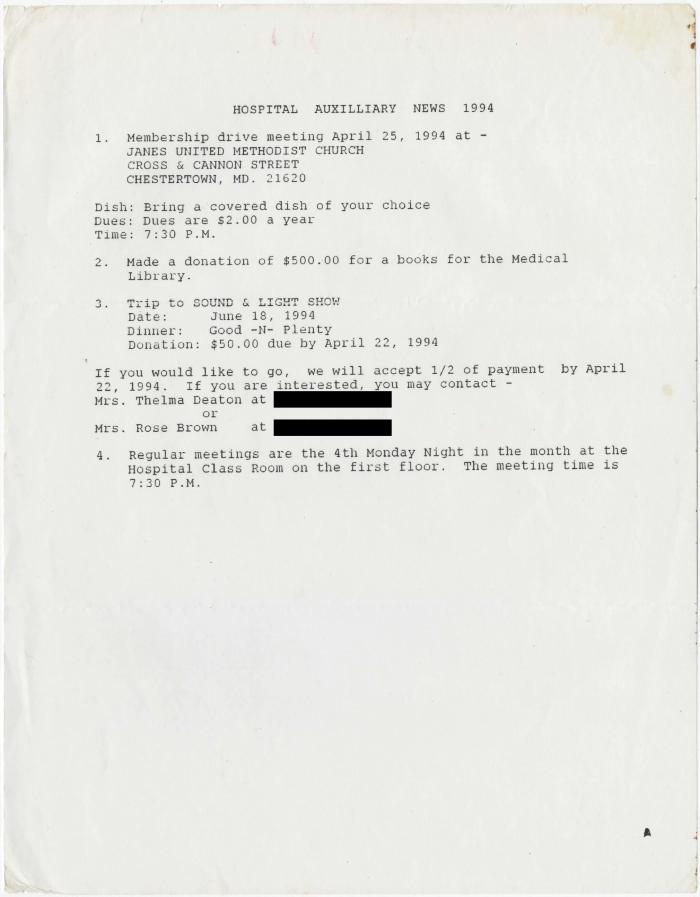 Hospital Auxiliary news 1994