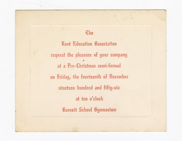 Kent Education Association Christmas Semi-Formal invitation