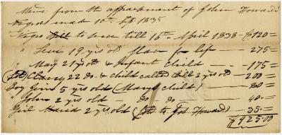 Assessment of John Howard's enslaved people