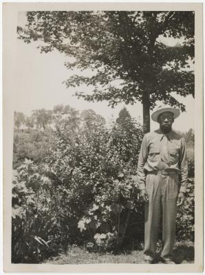 Man with plants
