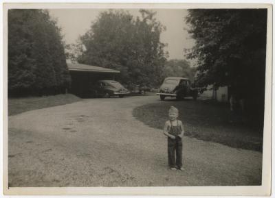 Boy in overalls