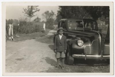 Young boy with car