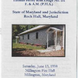 Thomas Henry Kiah Lodge No. 101 60th anniversary banquet