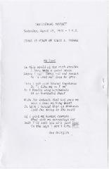 Program for the testimonial banquet in honor of Louis L. Thomas