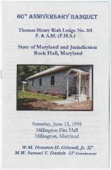 Thomas Henry Kiah Lodge No. 101 60th anniversary banquet