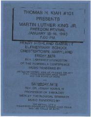 Flier for the Martin Luther King Jr. freedom revival choir event 
