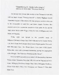 "Remembering Dr. Martin Luther King Jr.'' Thomas H. Kiah #101  "freedom revival"