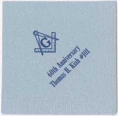 Thomas Henry Kiah Lodge No. 101 60th anniversary cocktail napkin
