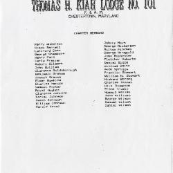 Thomas H. Kiah Lodge No. 101 charter members list
