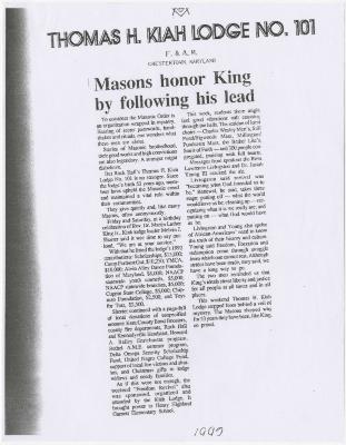 "Masons honor King by following his lead"
