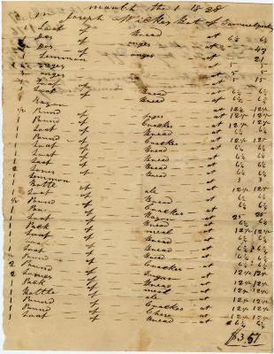 Estate inventory  of Samuel Perkins, African American