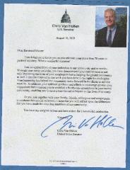 Congratulations from Senator Chris Van Hollen
