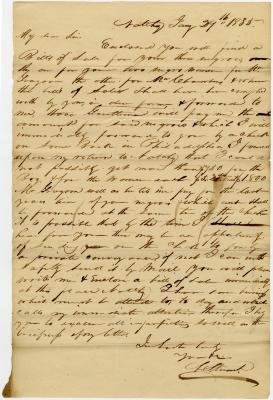 Alexander Stuart legal letter to Joseph Wickes