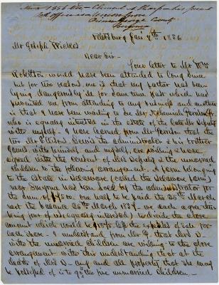 Clement A. Sharp legal letter to Joseph Wickes
