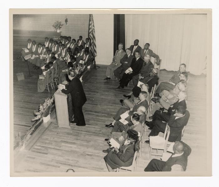 Aerial view of a speech