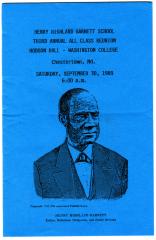 Henry Highland Garnett Third All Class Reunion Program