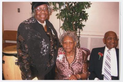 Cora Brown and Lucile Brown with Purnell Roberts' at his 90th Birthday Party.  