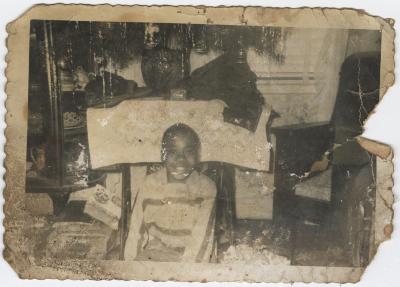 Son of Charlie Graves, Charles Waters at age 10, Christmas circa 1957