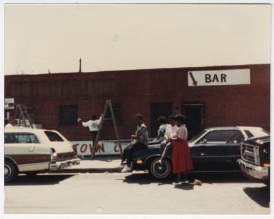 Preparing for demolition of the Uptown Club.