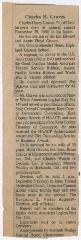 Obituary for Charles (Charlie) Graves, Nov. 1990 Part 1