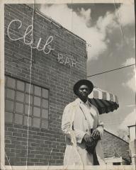 Charlie Graves in front of Uptown Club, Chestertown, Md. Circa 1956