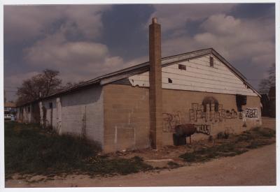 Right side view of Uptown Club prior to demolition day, circa 1988