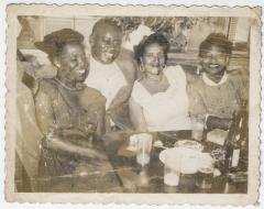 Loved Ones of Charlie Graves at a Night Out, Eloise Johnson, Robert “Pick” Robinson, Margaret Robinson, and Hilda Graves, circa 1959. 
