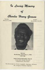 Funeral Program for Charlie Graves, December 5th, 1990