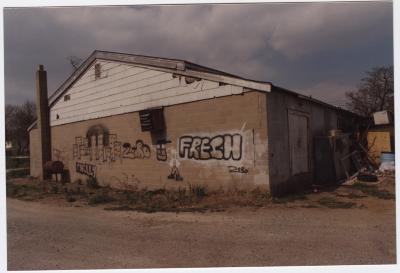 Rear view of Uptown Clup prior to demolition day circa 1988