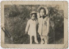 Daughters of Charlie and Hilda Graves, Karen Graves age 2, Monica Graves, age 4, circa 1962
