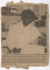 Newspaper Clipping of Charlie Graves, Nov. 1990