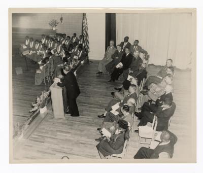 Aerial view of a speech