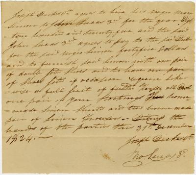 Col. Joseph Wickes, IV hire agreement