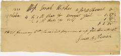 Sarah Piner Wickes receipt