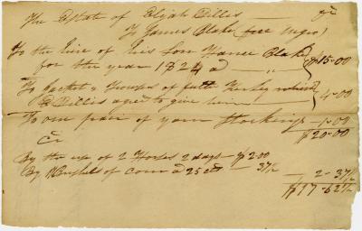 Elijah Willis estate account to James Blake, free African American