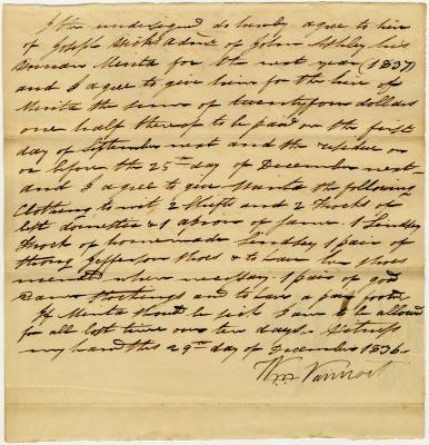 William Vannort hire agreement