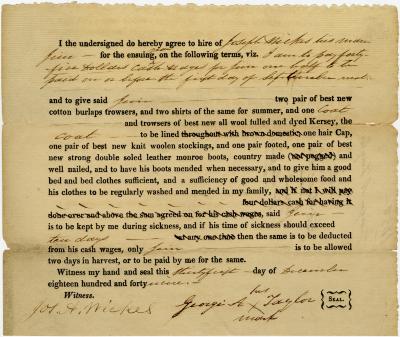 George A. Taylor hire agreement