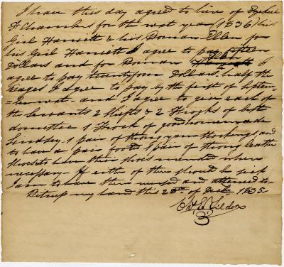 Charles E. Tilden hire agreement