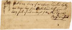 Receipt of goods from Abram Woodland to Benjamin Vansant