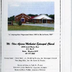 Mt Olive A.M.E. Church Walker Family Concert program