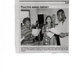 Singers - Sylvia Frazier, Karen Somerville, and Marlon Saunders - Rehearsing for Benefit Concert