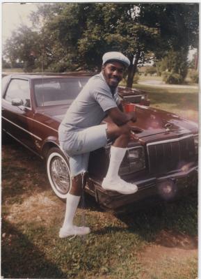 Barry Johnson leaning on his 1988 Ford LTD 